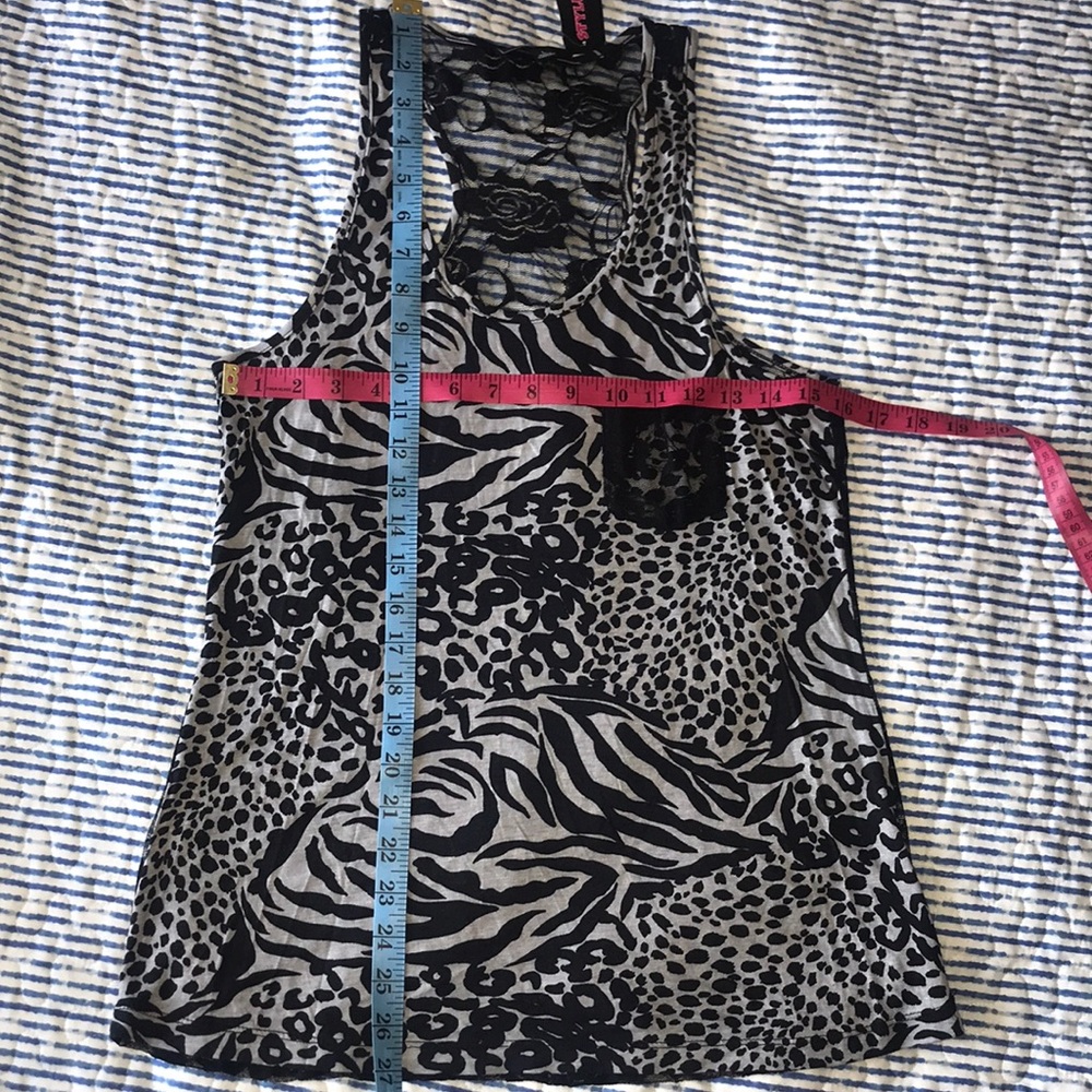 Iris Black Basic Racerback Tank Top Large - Picture 2 of 10
